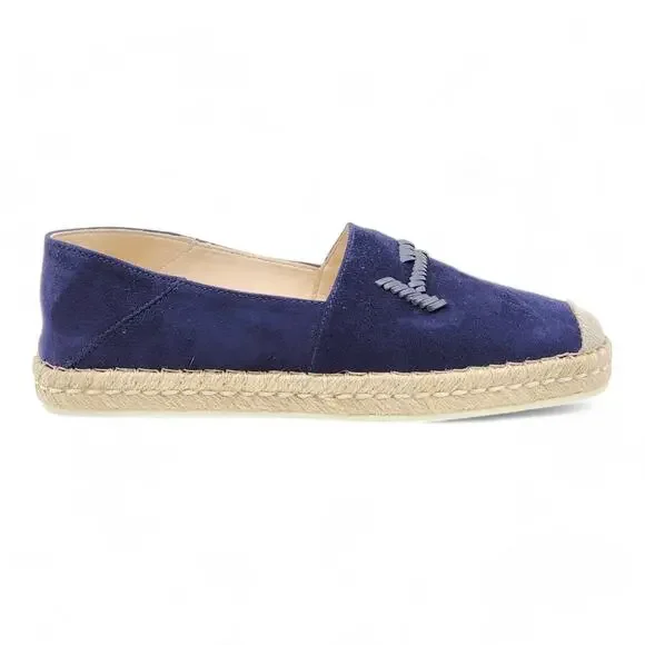 Tod's Suede Whipstitched Espadrilles Navy 36.5 - Picture 2 of 8